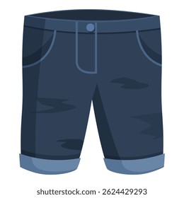 Dark blue denim shorts with cuffs are a stylish and comfortable choice for warmer weather