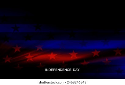 Dark blue design with stars and stripes, US Independence Day.