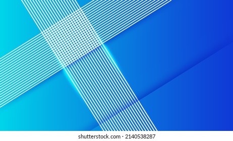 Dark blue digital art and light in middle, navy presentation background. Premium background design with dark blue line pattern. Vector horizontal template for digital luxury business banner