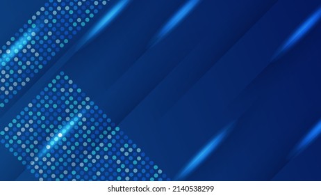Dark blue digital art and light in middle, navy presentation background. Premium background design with dark blue line pattern. Vector horizontal template for digital luxury business banner
