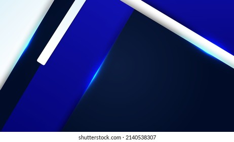 Arte digital azul oscuro y luz en el medio, fondo de presentación naval. Diseño de fondo premium con un patrón de línea azul oscuro. Plantilla horizontal vectorial para banner de negocios de lujo digital