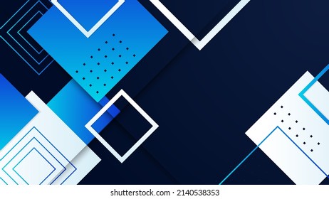 Dark blue digital art and light in middle, navy presentation background. Premium background design with dark blue line pattern. Vector horizontal template for digital luxury business banner