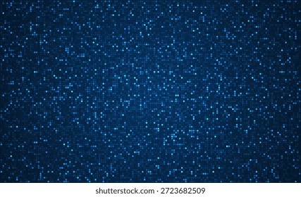 Fondo digital azul oscuro hecho de bloques de píxeles brillantes que forman un patrón de datos. Representa la tecnología, big data, sistemas de información, redes digitales y conceptos informáticos modernos.