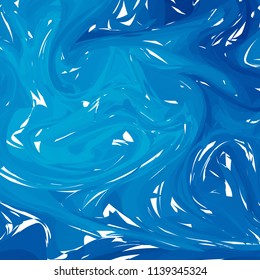 Dark Blue digital marbling. Elegant marbled vector background. Liquid paint marbling backdrop. Cool color palette mesh background. Pale marbling texture. Marbled abstract surface design