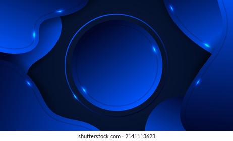 Dark blue digital premium background design with dark blue line pattern. Vector horizontal template for digital luxury business banner, presentation backgrounds blue