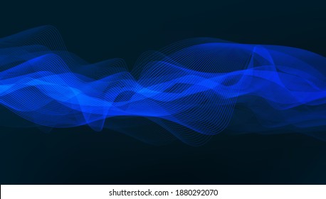 Dark Blue Digital Sound Wave Background,technology and earthquake wave diagram concept,design for music studio and science,Vector Illustration.