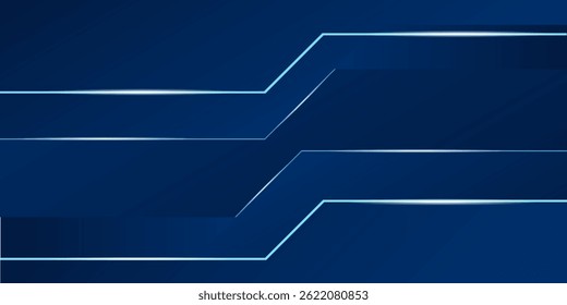 Dark Blue Digital technology banner. Futuristic banner for various design projects such as websites, presentations, print materials, social media posts 
