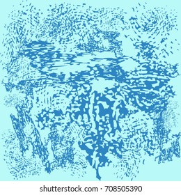 Dark blue doodle against blue background