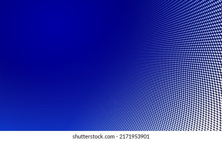 Dark Blue Dots In 3D Perspective Vector Abstract Background, Multimedia Internet Information Theme, Wave Stream Of Science Technology Or Business Blank Template For Ads.