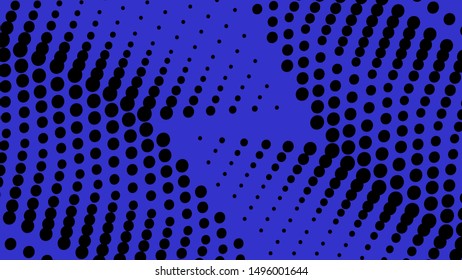 Dark blue dotted background in pop art retro style, vector illustration