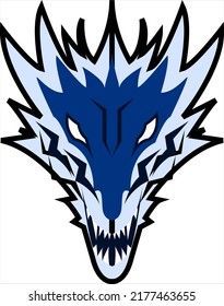 Dark Blue Dragon Logo Design 