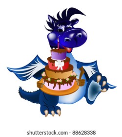 Dark blue dragon a symbol of new 2012 on east calendar