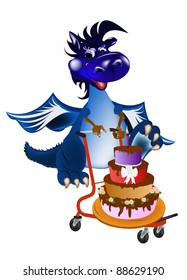 Dark blue dragon a symbol of new 2012 on east calendar