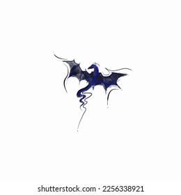 dark blue dragon tattoo design grunge style