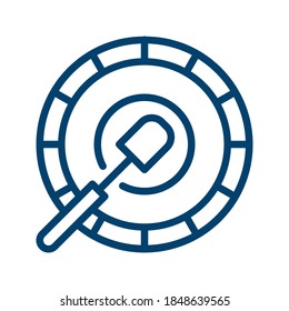 Dark Blue Drum Icon Design Isolated on White Background