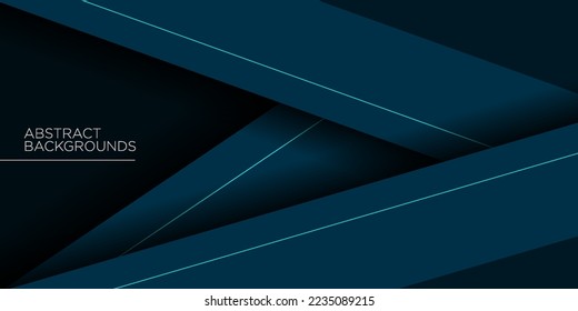 Dark blue dynamic abstract vector background with straight lines. Modern creative halftone premium gradient.papercut design. 3d cover of business design.Eps10 vector