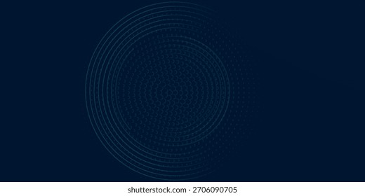 Fundo de vetor abstrato dinâmico azul escuro com linhas diagonais. Capa de banner de apresentação 3d para festa à noite do evento de vendas. Círculos em movimento rápido, linhas de ondas suaves e linhas de decoração. Eps 10