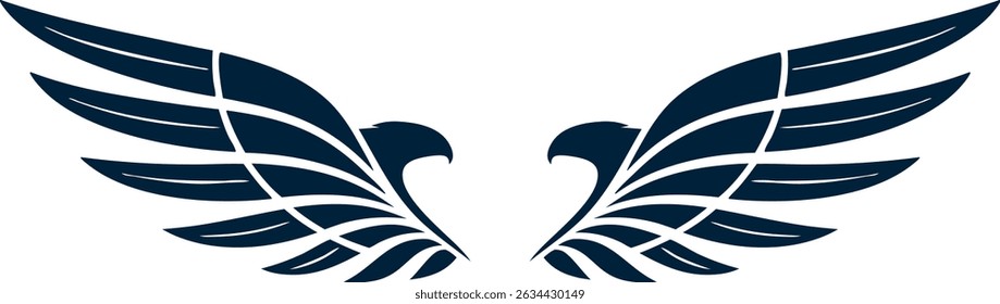 Dark Blue Eagle Wings Vector Design