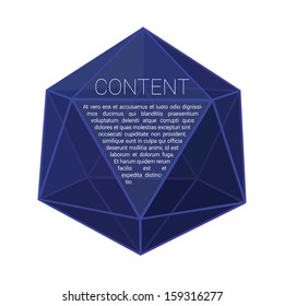 Dark blue edition of a scalable  isolated 3d lattice composed shiny abstract geometric eps10 vector composition for infographics,  website or print element or for universal use