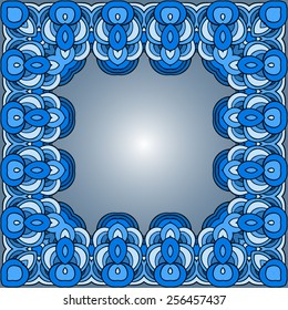 Dark blue embossed frame of the circles.