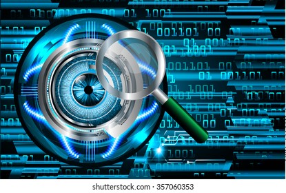 dark blue eye Light Abstract Technology background for computer graphic website internet and business. circuit. illustration. digital. infographics. binary code. key. scan virus vector