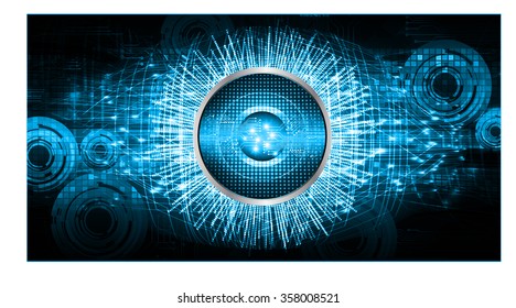 dark blue eye Light Abstract Technology background for computer graphic website internet and business. circuit. illustration. digital. infographics. binary code. scan virus