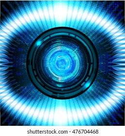 dark blue eye Light Abstract Technology background for computer graphic website internet and business. circuit. illustration. digital. infographics. binary code