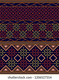 El patrón de tela azul oscuro consiste en muchos patrones que los norteños en Tailandia usan para usar.