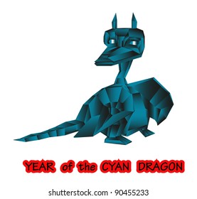 Dark blue fantastic dragon a symbol 2012 new years