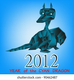 Dark blue fantastic dragon a symbol 2012 new years