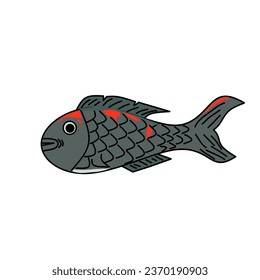 dark blue fish imagination concept