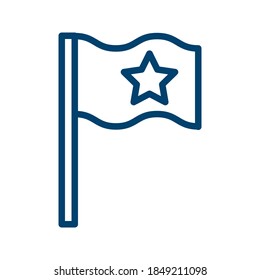 Dark Blue flagpole Icon Design Isolated on White Background