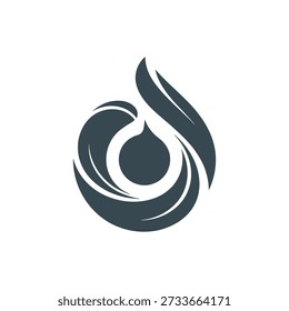 Dark blue flame logo design on for business or brand identity