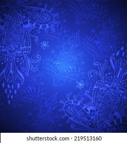 Dark blue floral background
