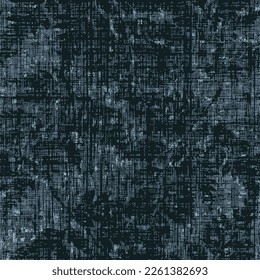 dark blue Floral brush strokes seamless pattern design for fashion textiles, graphics, backgrounds and crafts linen texture