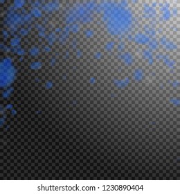 Dark blue flower petals falling down. Bewitching romantic flowers falling rain. Flying petal on transparent square background. Love, romance concept. Beauteous wedding invitation.