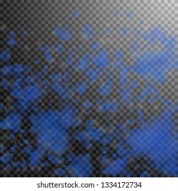 Dark blue flower petals falling down. Popular romantic flowers gradient. Flying petal on transparent square background. Love, romance concept. Breathtaking wedding invitation.