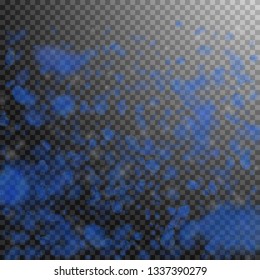 Dark blue flower petals falling down. Superb romantic flowers gradient. Flying petal on transparent square background. Love, romance concept. Breathtaking wedding invitation.