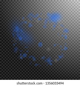 Dark blue flower petals falling down. Worthy romantic flowers frame. Flying petal on transparent square background. Love, romance concept. Bewitching wedding invitation.