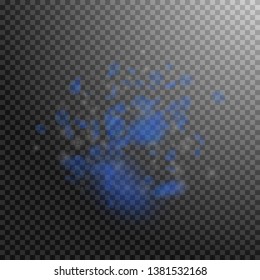 Dark blue flower petals falling down. Pretty romantic flowers explosion. Flying petal on transparent square background. Love, romance concept. Astonishing wedding invitation.