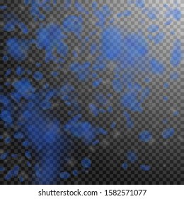 Dark blue flower petals falling down. Unusual romantic flowers gradient. Flying petal on transparent square background. Love, romance concept. Classy wedding invitation.