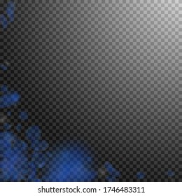 Dark blue flower petals falling down. Divine romantic flowers corner. Flying petal on transparent square background. Love, romance concept. Admirable wedding invitation.