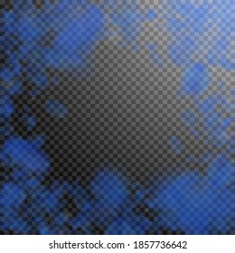 Dark blue flower petals falling down. Alive romantic flowers vignette. Flying petal on transparent square background. Love, romance concept. Dazzling wedding invitation.