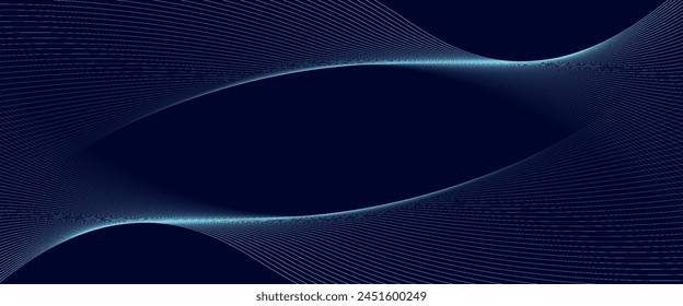Patrón de líneas de onda fluidas azul oscuro. Fondo azul dinámico.
