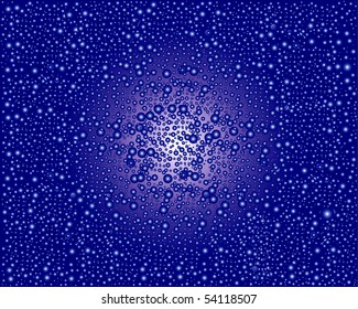 Dark blue foam from the different size of vials on the same background