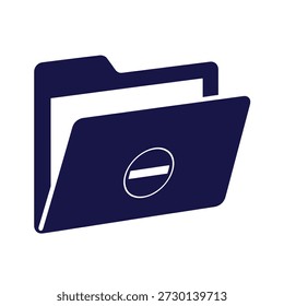 Dark blue folder icon with a minus symbol for deleting or removing.