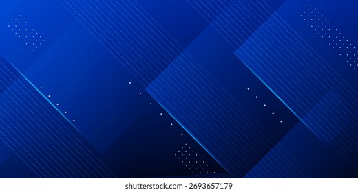 Dark blue futuristic background with diagonal layered shapes and glowing lines