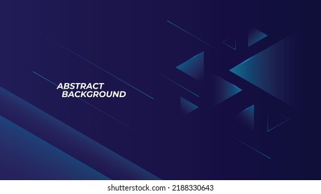 Dark blue futuristic background. Dynamic composition with overlay triangle shapes. Colorful geometry background for technology, sports, movement, speed concept. Vector illustration