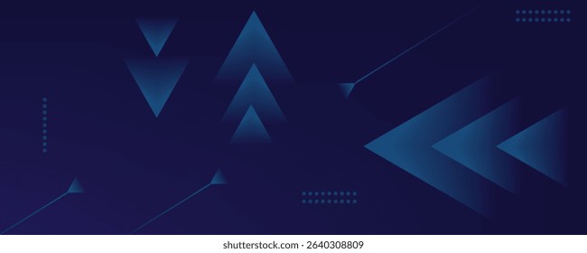 Dark blue futuristic background. Dynamic composition with overlay triangle shapes. Colorful geometry background for technology, sports, movement, speed concept. Vector illustration