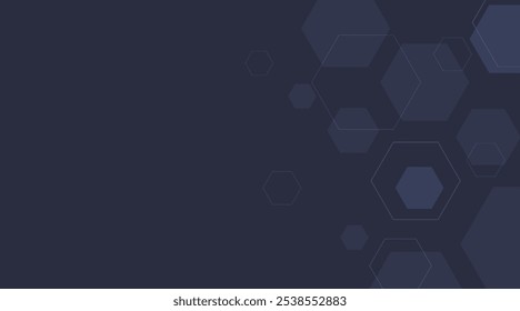 Dark Blue Futuristic Sci Fi Background Hexagons Vector Design